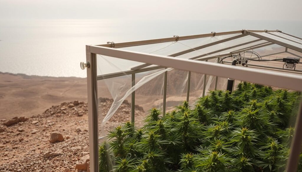 Dead Sea marijuana cultivation setup
