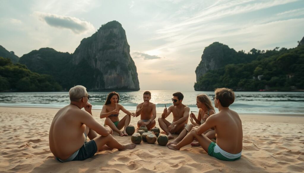 Responsible cannabis consumption in Railay Beach