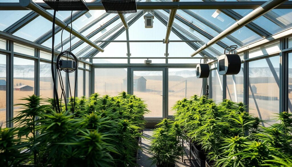 greenhouse setup for cannabis in Höfn